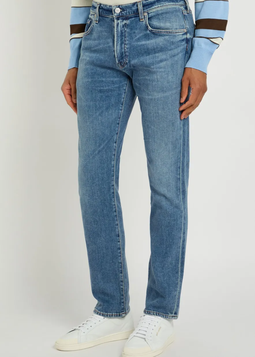 Gage straight-leg denim and cashmere-blend jeans