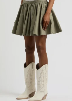 Gaia pleated cotton mini skirt
