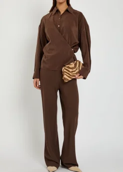 Gale straight-leg crepe trousers