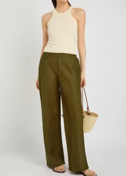 Gale straight-leg linen trousers