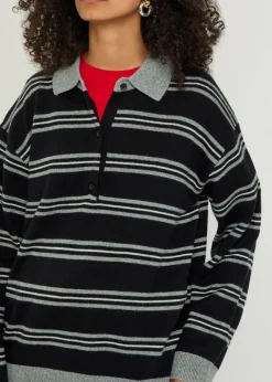 Galvez striped cashmere polo jumper