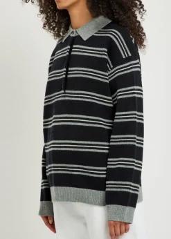 Galvez striped cashmere polo jumper