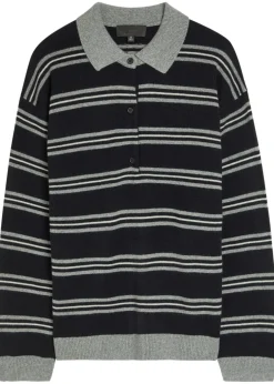 Galvez striped cashmere polo jumper
