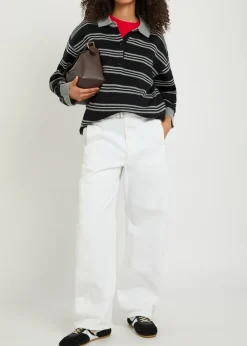Galvez striped cashmere polo jumper