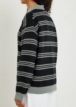 Galvez striped cashmere polo jumper