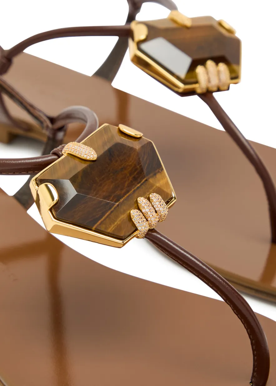 Ganass 10 jewel-embellished leather sandals