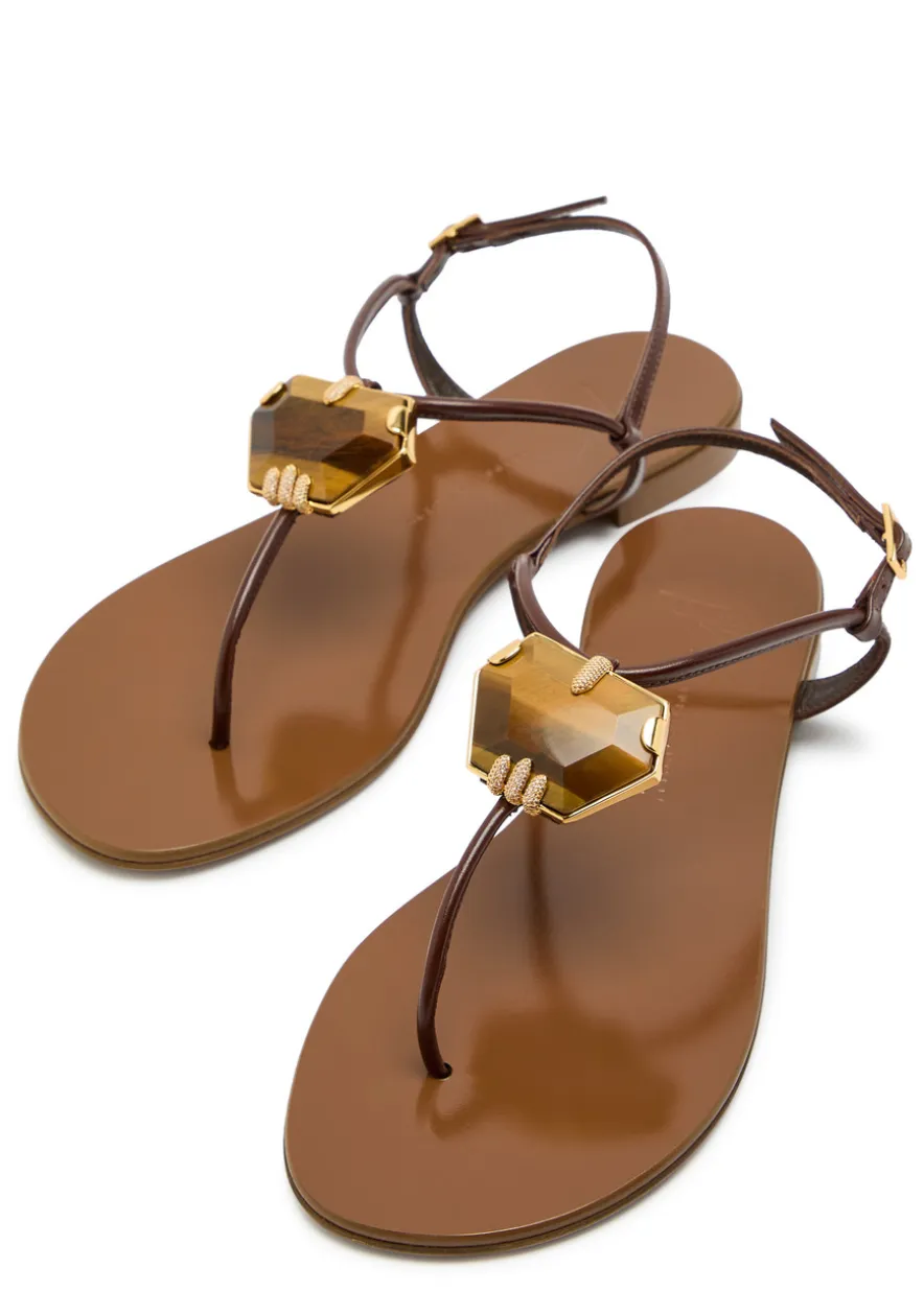 Ganass 10 jewel-embellished leather sandals