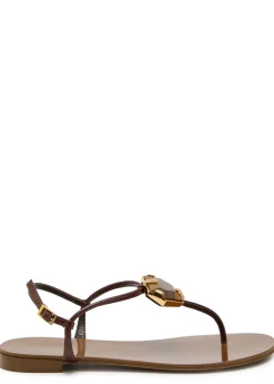 Ganass 10 jewel-embellished leather sandals