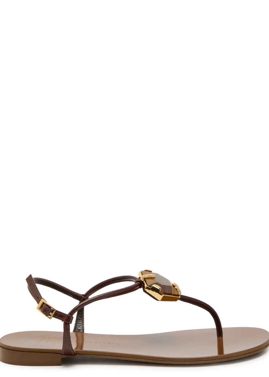 Ganass 10 jewel-embellished leather sandals