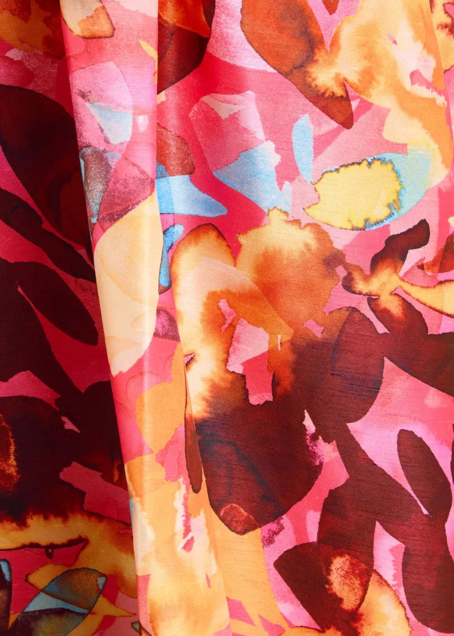 Gardenia floral-printed moiré gown