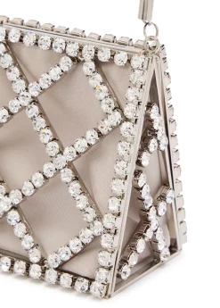 Garofano crystal-embellished satin shoulder bag