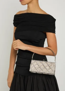 Garofano crystal-embellished satin shoulder bag