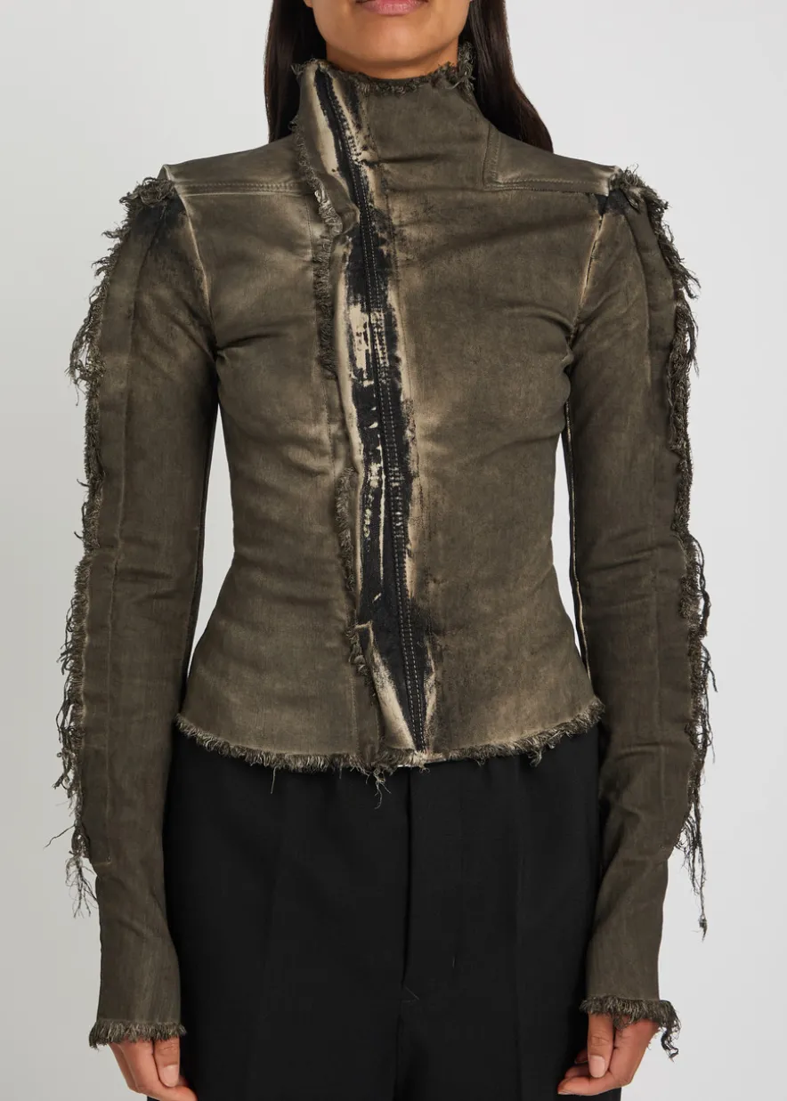 Gary distressed cotton-blend jacket