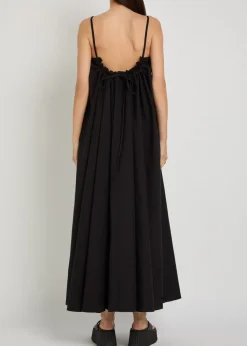 Gathered cotton midi dress
