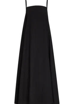 Gathered cotton midi dress