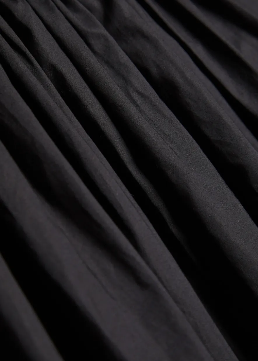 Gathered cotton-poplin midi dress