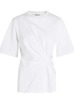 Gathered cotton T-shirt