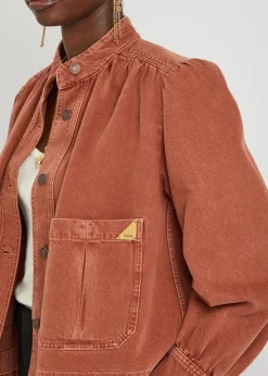 Gathered denim jacket