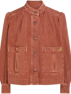 Gathered denim jacket