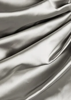 Gathered satin gown
