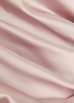Gathered satin midi dress