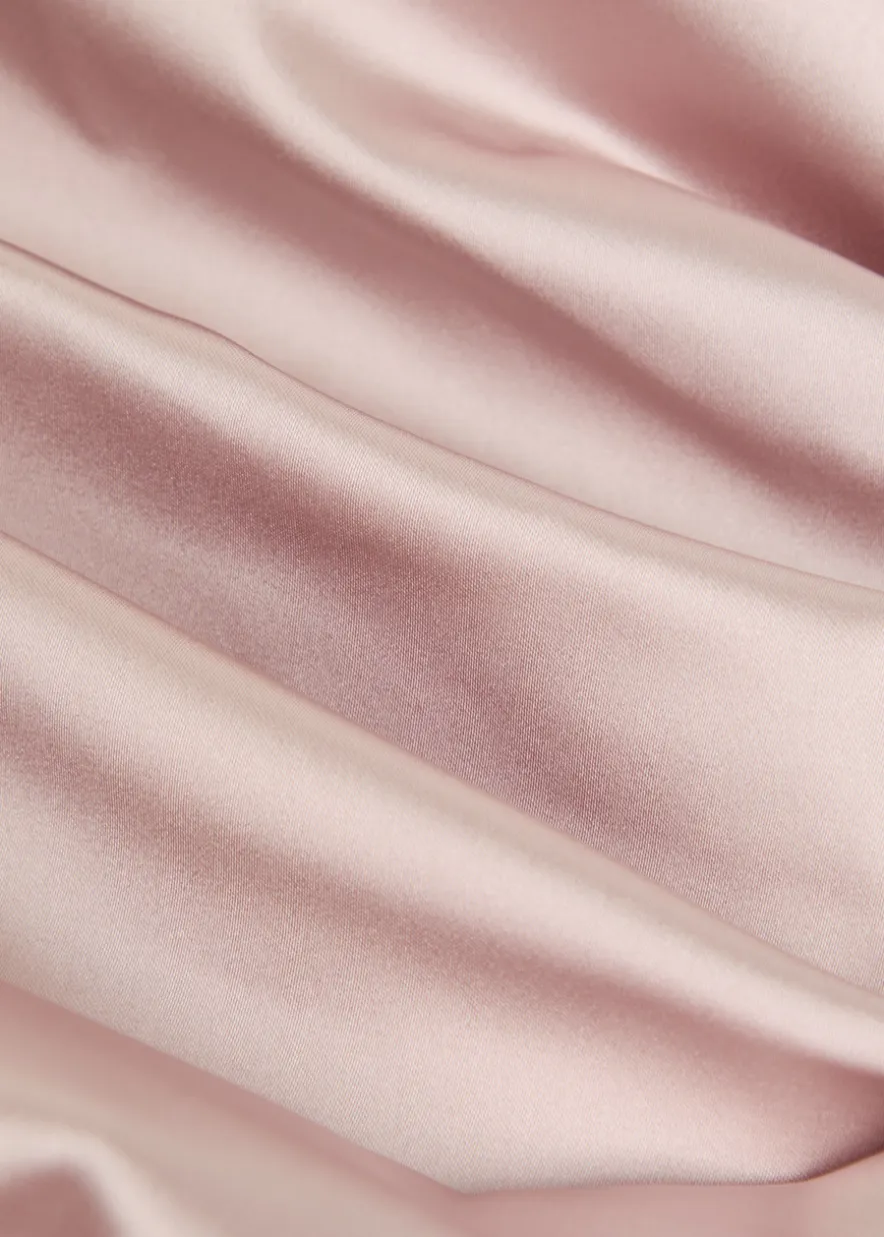 Gathered satin midi dress