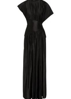 Gathered stretch-jersey gown