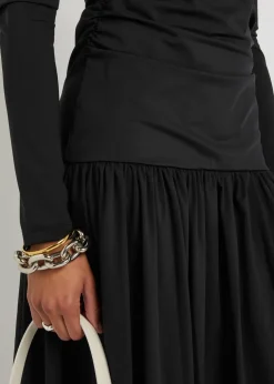 Gathered stretch-jersey midi dress