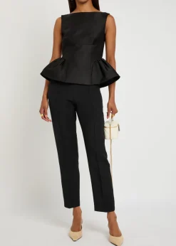 Gathered taffeta top