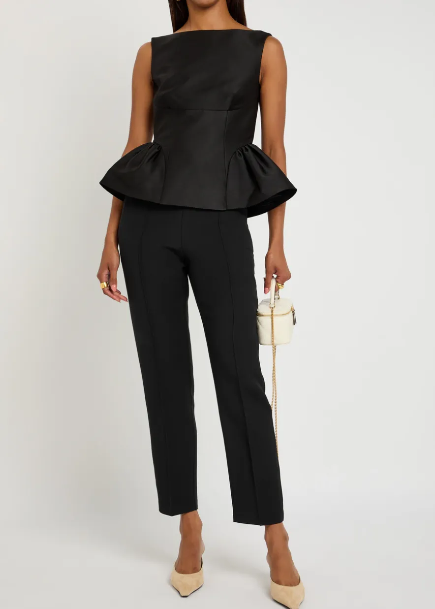 Gathered taffeta top