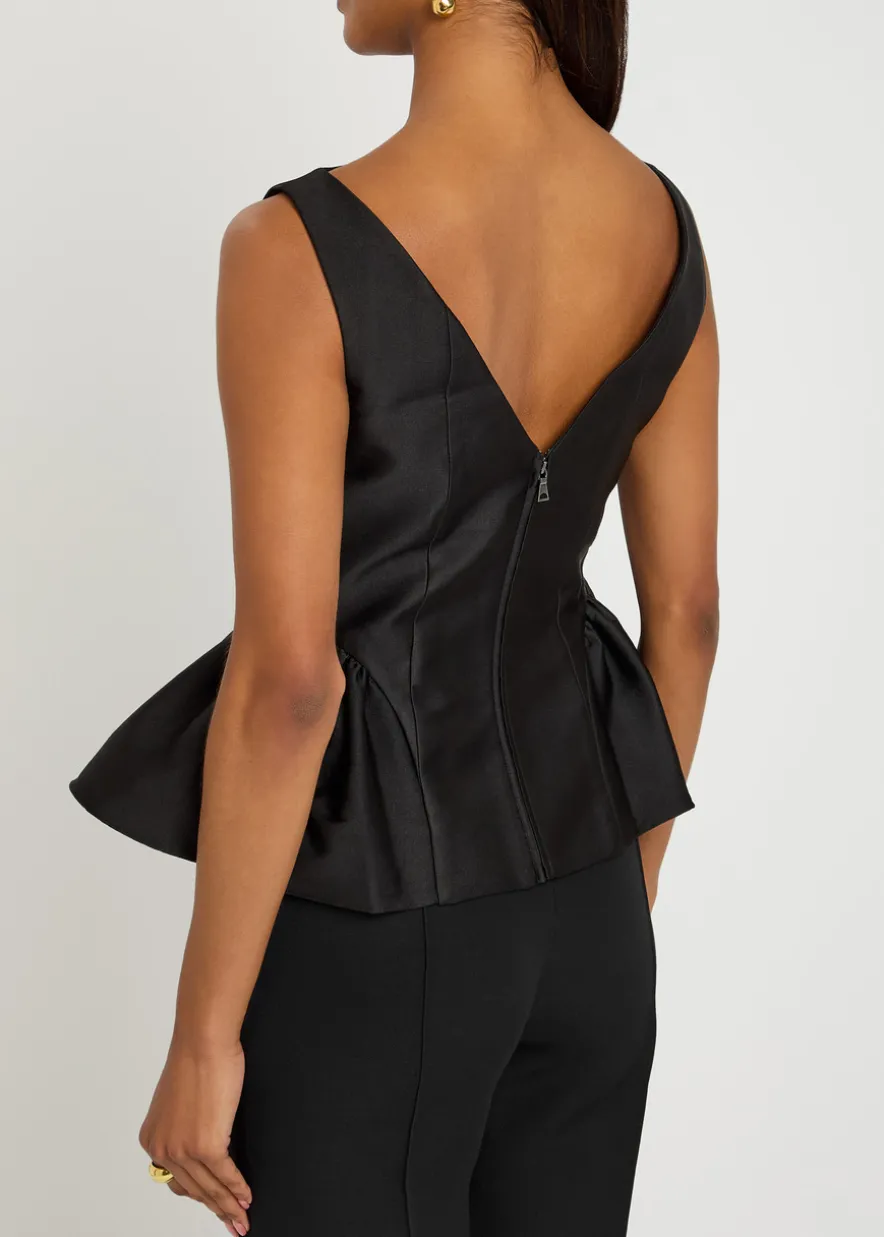 Gathered taffeta top
