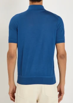 Gauge cashmere and silk-blend polo shirt