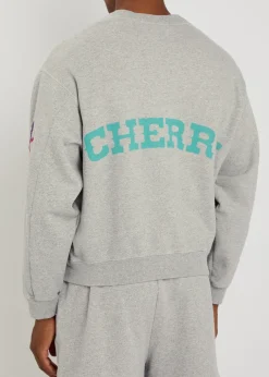 Gecko embroidered zip-through cotton-blend sweatshirt