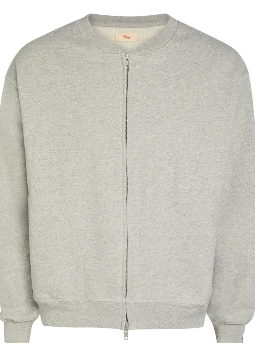 Gecko embroidered zip-through cotton-blend sweatshirt