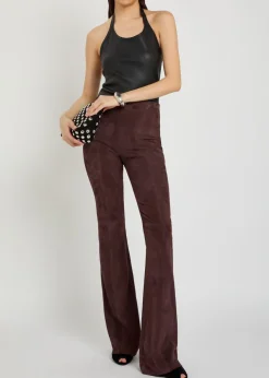 Gege flared-leg suede leggings