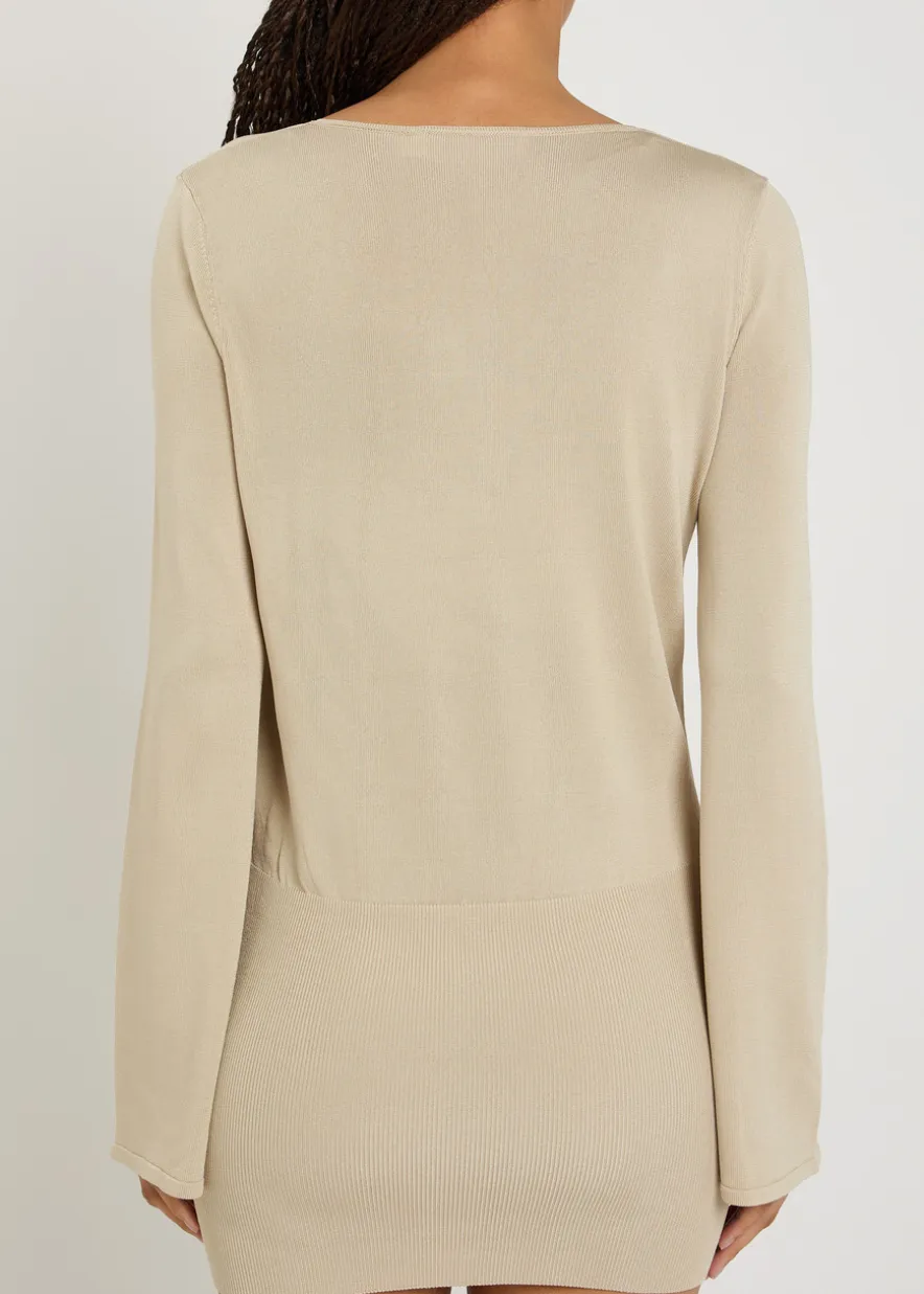 Gema knit mini wrap dress
