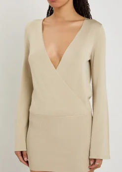 Gema knit mini wrap dress