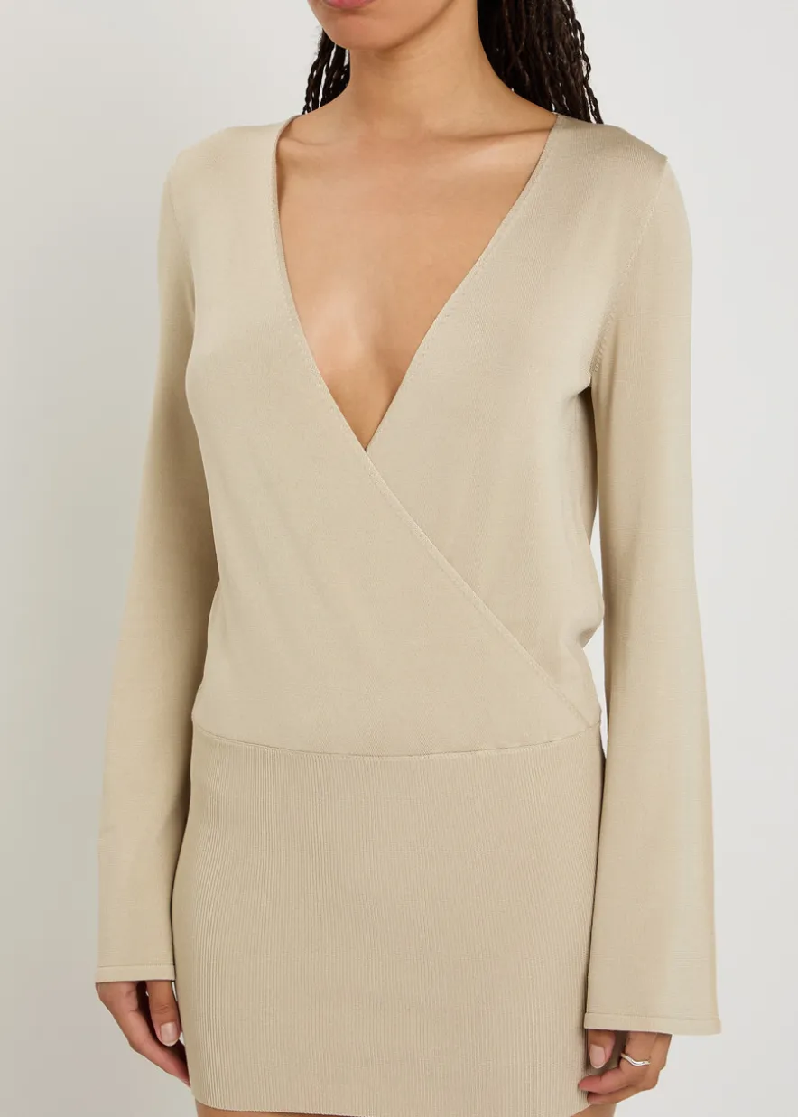Gema knit mini wrap dress