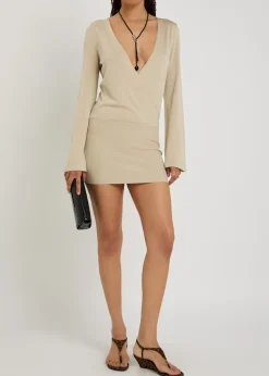 Gema knit mini wrap dress