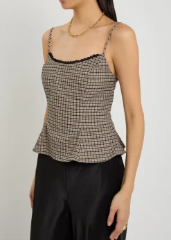 Genevieve plaid woven top