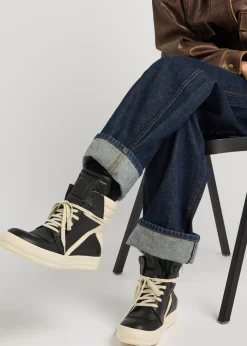 Geobasket panelled leather sneakers
