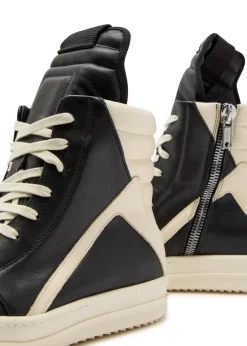 Geobasket panelled leather sneakers