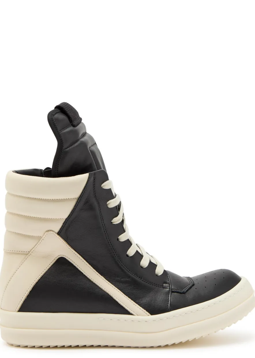 Geobasket panelled leather sneakers
