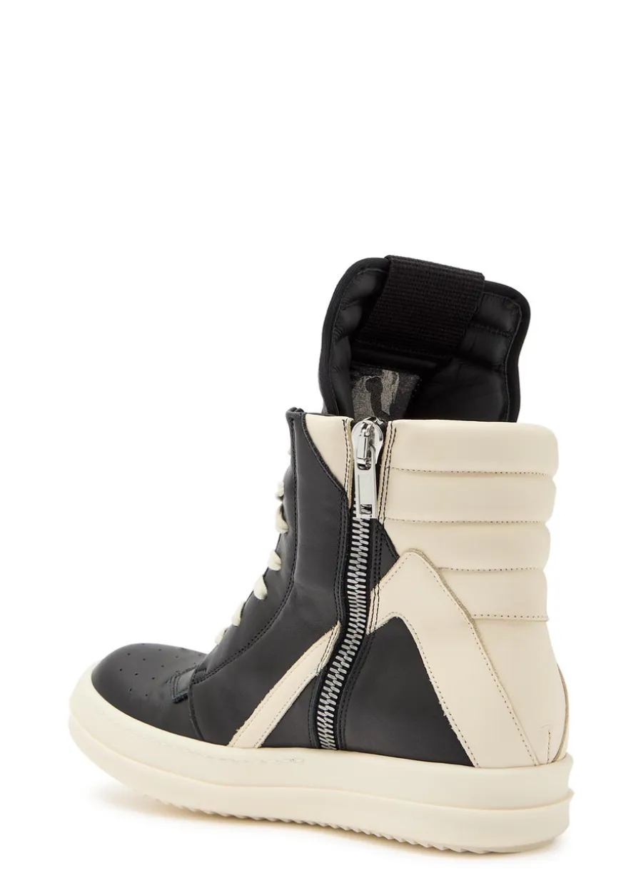 Geobasket panelled leather sneakers