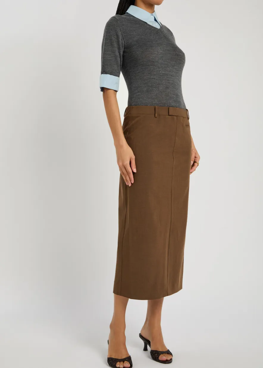 Geo layered woven midi dress