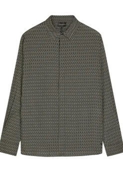 Geometric-print lyocell-blend shirt