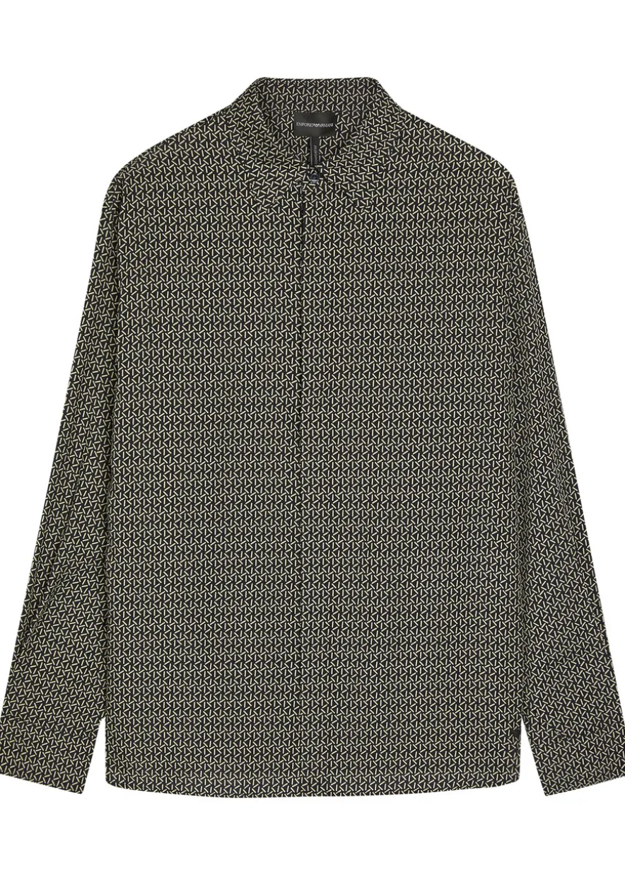 Geometric-print lyocell-blend shirt