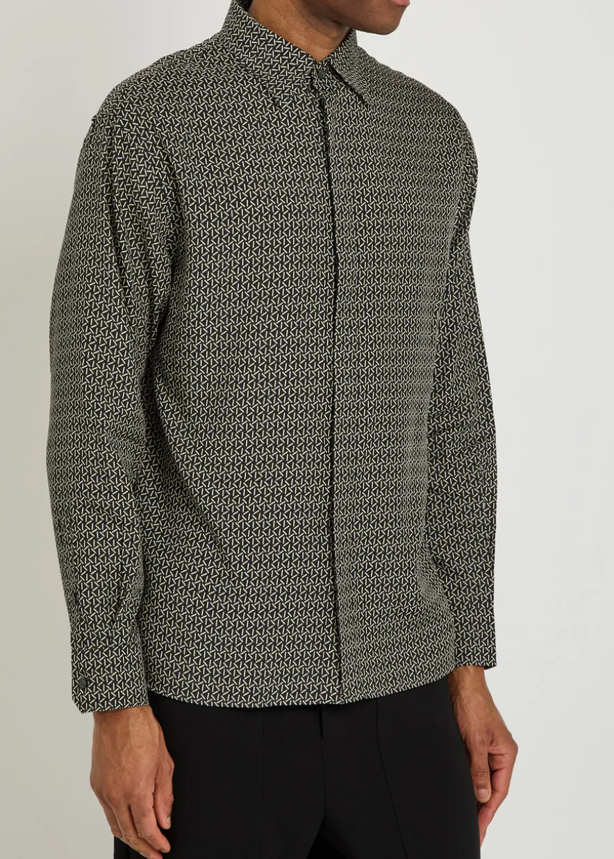 Geometric-print lyocell-blend shirt