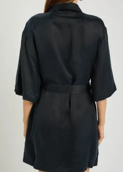 Geri belted woven mini shirt dress