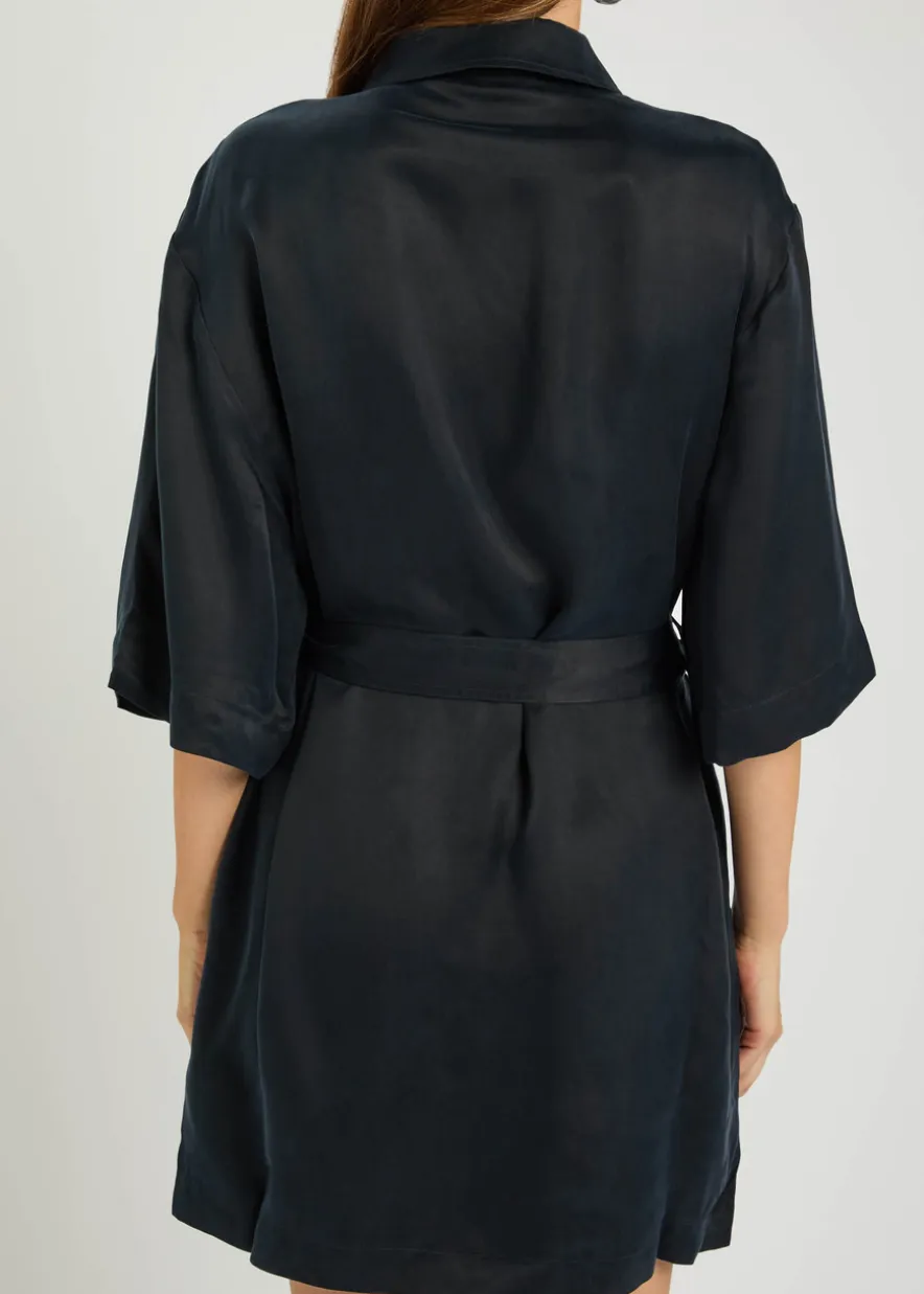 Geri belted woven mini shirt dress